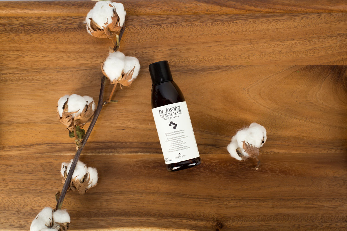 Natural argan oil and botanical ingredients used in natural hair treatments