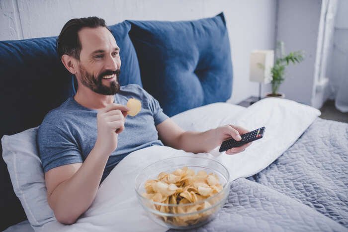 catch up on movies and TV shows while on bed rest