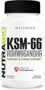 NutraBio Ashwagandha KSM-66 Herbal Supplement