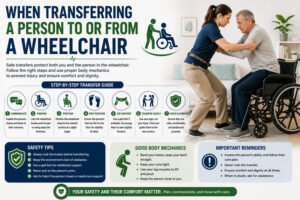 When transferring a person to or from a wheelchair