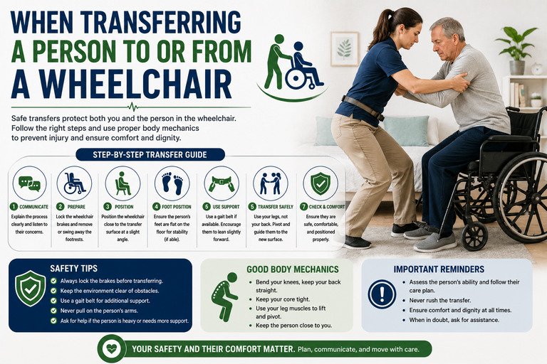 when transferring a person to or from a wheelchair