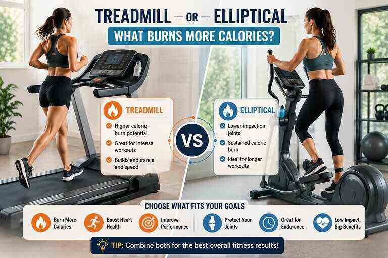 what burns more calories treadmill or elliptical