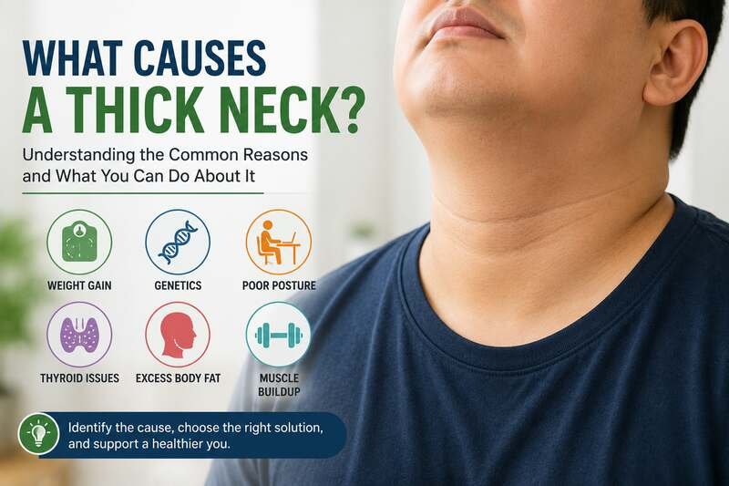 what causes a thick neck