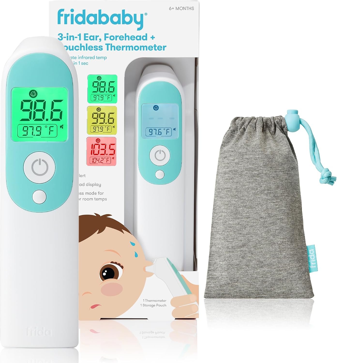 Frida Baby 3-in-1 Infrared Thermometer for ear, forehead, and touchless use