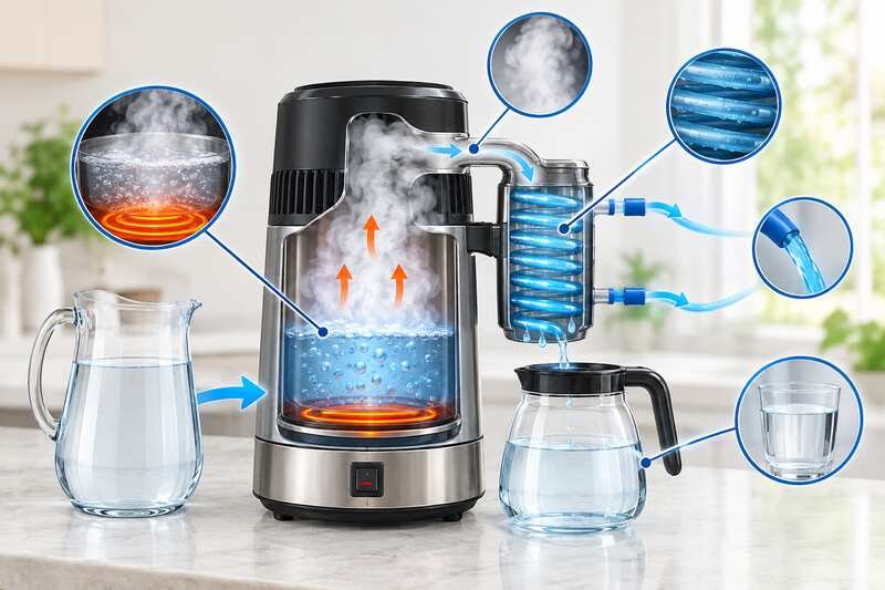 how does a water distiller work