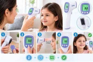 how to use sejoy infrared forehead thermometer