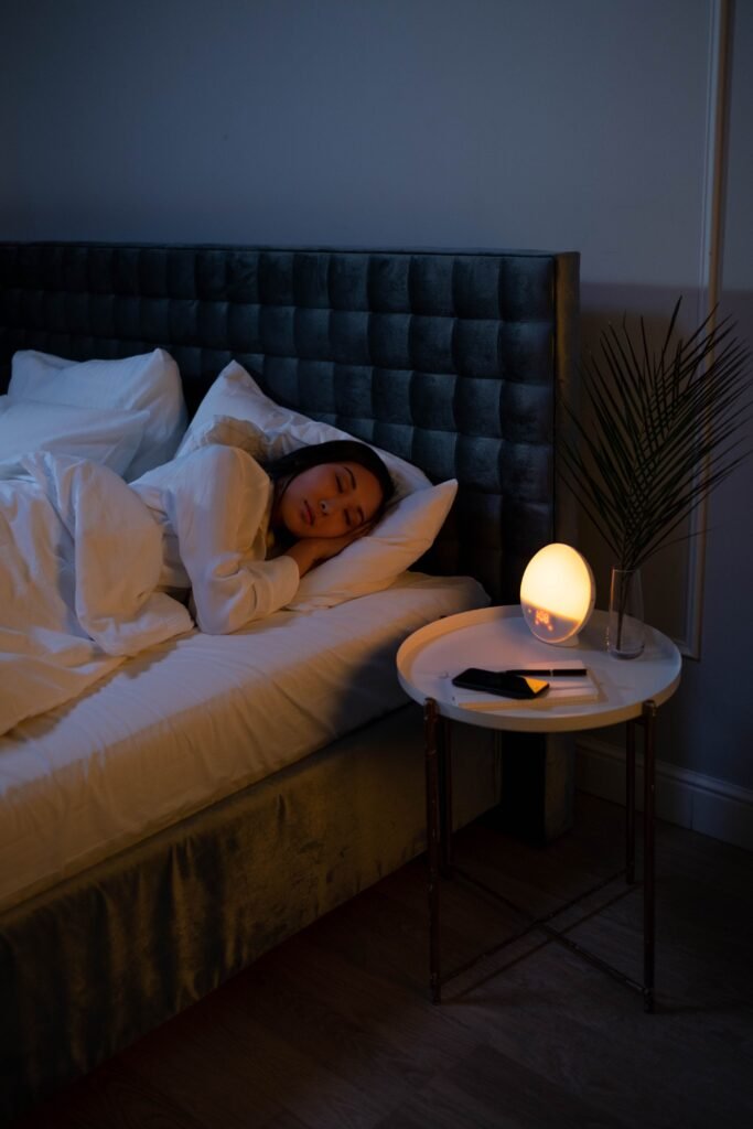 woman sleeping peacefully on her side