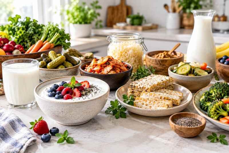 probiotic rich foods that support gut health and daily digestion